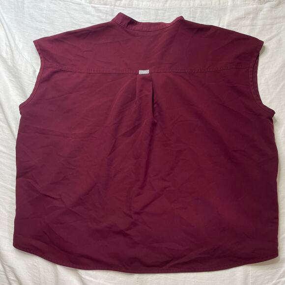 Figs Rafaela Oversized Scrub Top Burgundy Red XXL PO 1618 - Picture 2 of 3